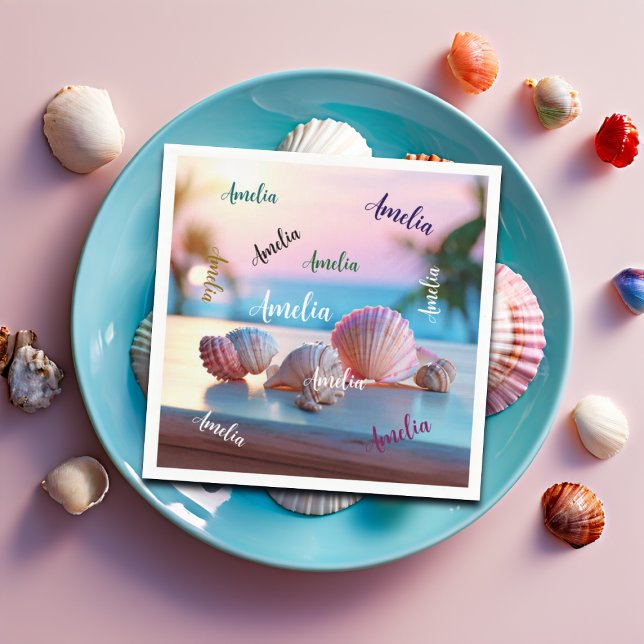 Guardanapo De Papel Elegante de Verão Personalizado (Criador carregado)