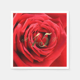 Guardanapo De Papel Elegante do Coração de Rosas vermelhas do Quarto A