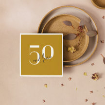 Elegante Dourado | 50.o Aniversário Papel Nápoles