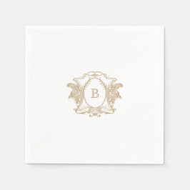 Guardanapo De Papel Elegante Dourado Monograma Casamento Napkin