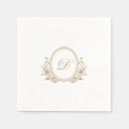 Guardanapo De Papel Elegante Dourado Monograma Casamento Napkin