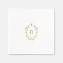 Guardanapo De Papel Elegante Dourado Monograma Casamento Napkin