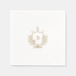 Guardanapo De Papel Elegante Dourado Monograma Casamento Napkin