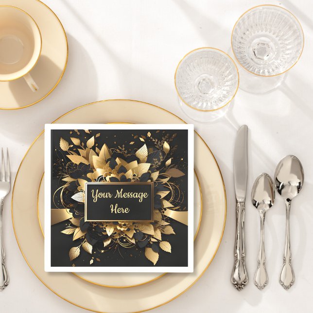 Guardanapo De Papel Elegante Dourado Personalizado (Criador carregado)