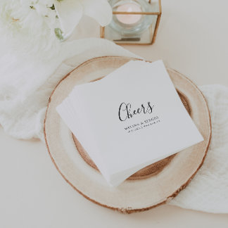 Guardanapo De Papel Elegante e minimalista caligrafia saudações