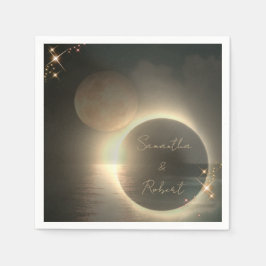 Guardanapo De Papel Elegante Eclipse Solar Sépia Personalizado Foto Ca