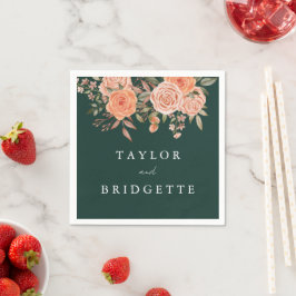 Guardanapo De Papel Elegante Emerald Green Floral Casamento outono Bem