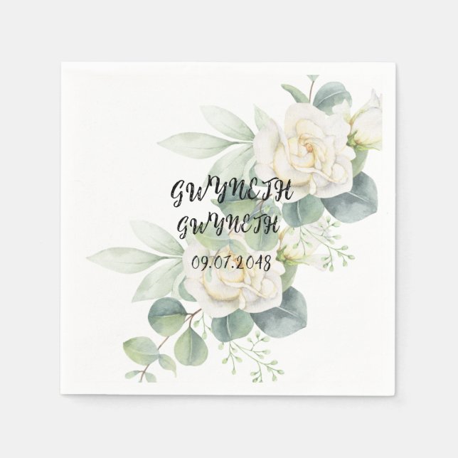 Guardanapo De Papel Elegante eucalipto Papel de fotografia botânica Na (Frente)