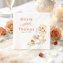 Guardanapo De Papel Elegante Fantasia Caprichosa Casamento de Outono D