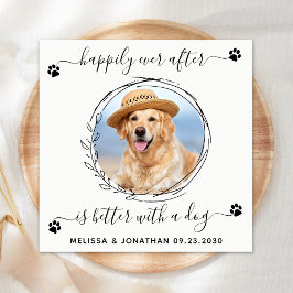 Guardanapo De Papel Elegante Feliz De Todos Após Casamento De Cachorro