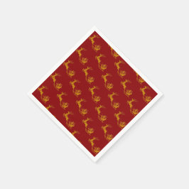 Guardanapo De Papel Elegante Feliz Natal Dourado de renas festivas