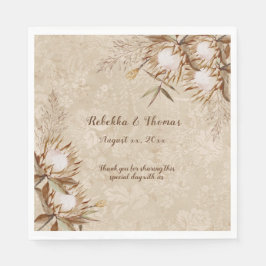 Guardanapo De Papel Elegante Floral Boêmio King Protea Gramas