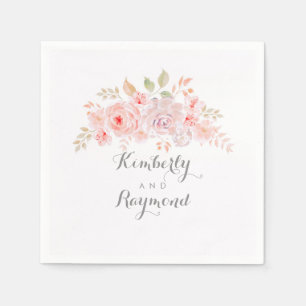 Guardanapo De Papel Elegante floral cor-de-rosa macio