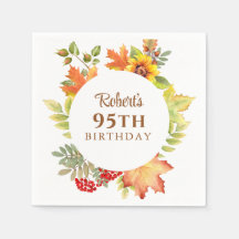 Elegante Floral de Outono para 95º Aniversário 