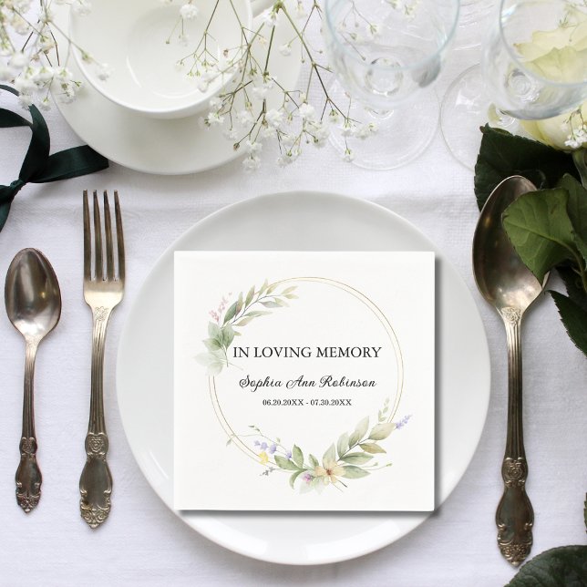 Guardanapo De Papel Elegante Floral No Amor Memorial Funeral (Criador carregado)