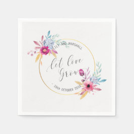 Guardanapo De Papel Elegante Floral Sr. & Sra. Wedding | Papel Napkin