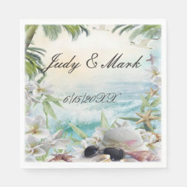 Guardanapo De Papel Elegante Floral Tropical Beach Wedkin