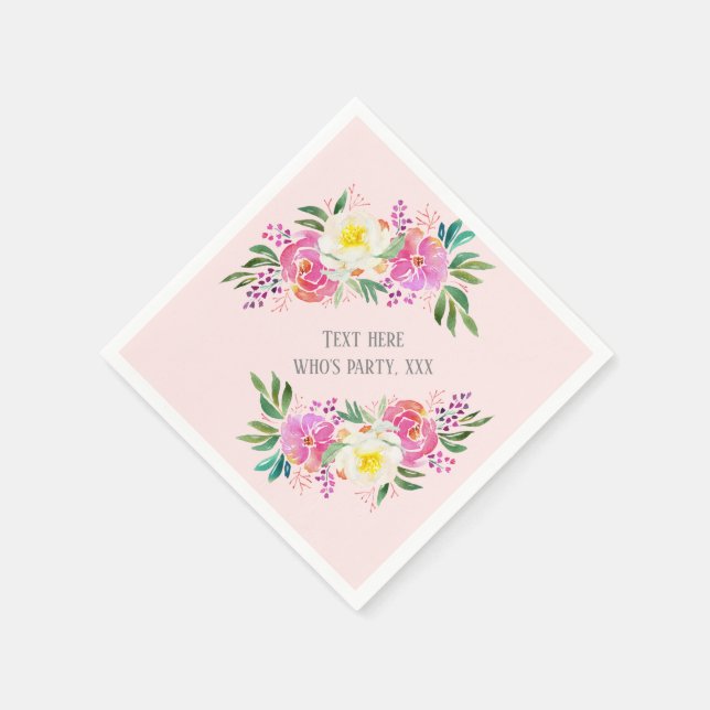 Guardanapo De Papel elegante, flores de primavera, floral rosa (Canto)