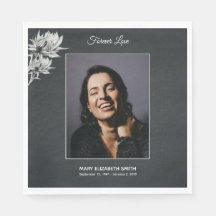 Elegante Girassol Black Photo Funeral Memorial