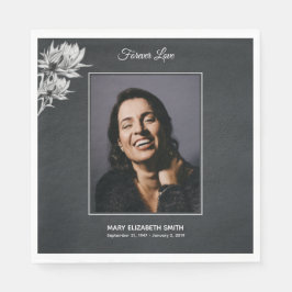 Guardanapo De Papel Elegante Girassol Black Photo Funeral Memorial
