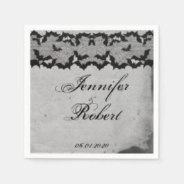 Guardanapo De Papel Elegante Gótica Bat Lace Posh Wedh Napkin