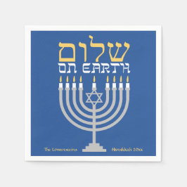 Guardanapo De Papel Elegante Hanukkah Shalom Peace na Terra