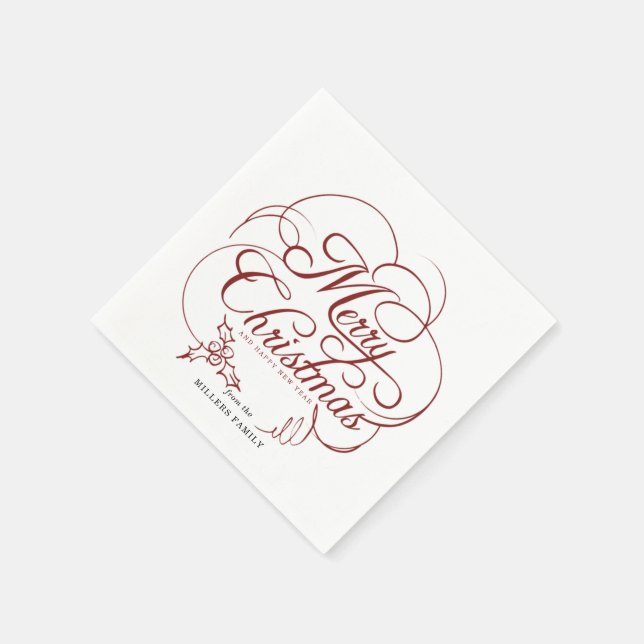 Guardanapo De Papel Elegante Holly Felry Natal (Canto)