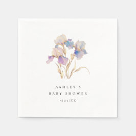 Guardanapo De Papel Elegante Iris Floral Chá de fraldas