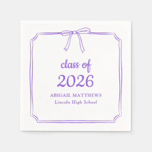 Guardanapo De Papel Elegante Laço Caprichoso Roxo Personalizado de Gra