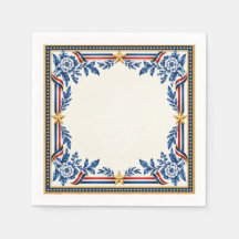 Elegante Laço Floral Patriótico Vermelho Branco e 