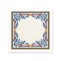 Elegante Laço Floral Patriótico Vermelho Branco e