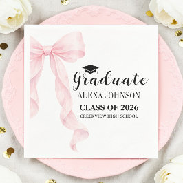 Guardanapo De Papel Elegante Laço Rosa Cap de Graduação Graduado