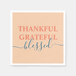 Guardanapo De Papel Elegante laranja agradecido abençoado