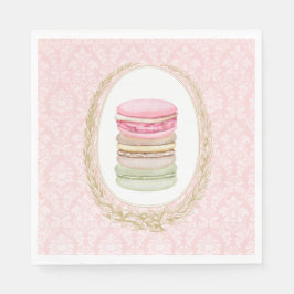 Guardanapo De Papel Elegante Laurel Wreath com Pastel Macarons