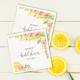 Guardanapo De Papel Elegante Lemons Greenery Chá de panela Napkins