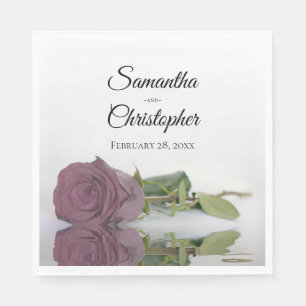 Guardanapo De Papel Elegante Long Stemmed Dusty Rosa Casamento Mauve