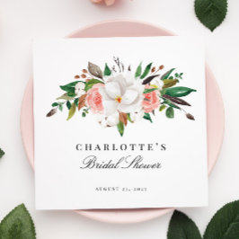 Guardanapo De Papel Elegante Magnolia Floral Chá de panela