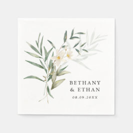 Guardanapo De Papel Elegante Magnolia Greenery Wedding Napkins