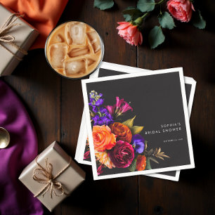 Guardanapo De Papel Elegante Mal-humorado Vibrante Colheita Floral Chu