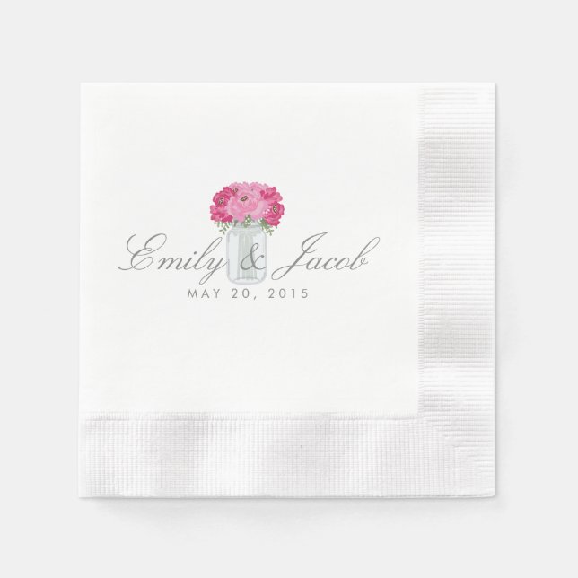 Guardanapo De Papel Elegante Mason Jar (Frente)