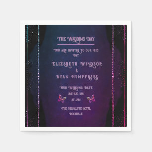 Guardanapo De Papel Elegante Mauve e Dourados Convites para Casamento