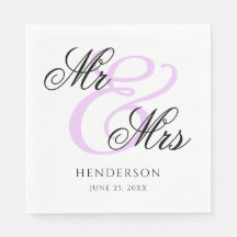 Elegante Minimal Sr. e Sra. Wedding Napkins