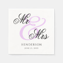 Elegante Minimal Sr. e Sra. Wedding Napkins