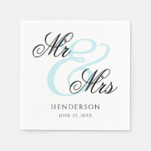 Elegante Minimal Sr. e Sra. Wedding Napkins