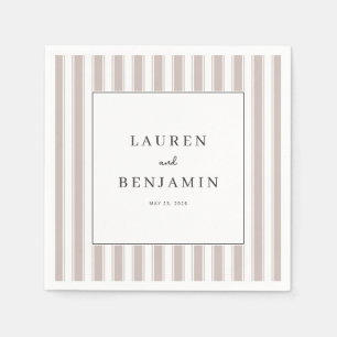 Guardanapo De Papel Elegante Minimalista Listrada Bege