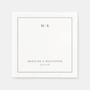 Guardanapo De Papel Elegante Minimalista Tipográfica Preta