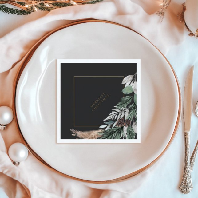 Guardanapo De Papel Elegante Mínimo de Papéis de Natal Napkin (Elegant Minimalist Christmas Party Paper Napkin)