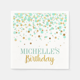 Guardanapo De Papel Elegante Moderna Menina Dourada Confetti Aniversár