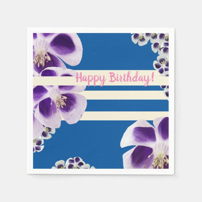Guardanapo De Papel Elegante Moderno Birthday Paper Napkins (Frente)