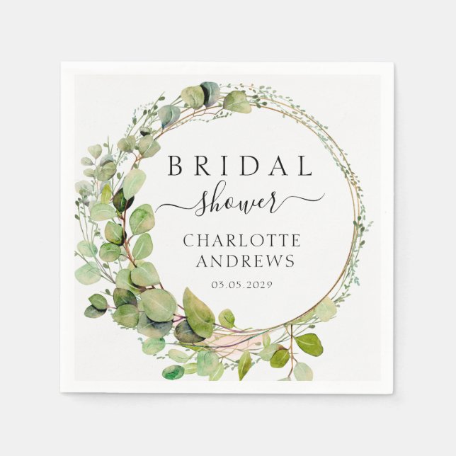 Guardanapo De Papel Elegante, moderno, eucalipto (Frente)